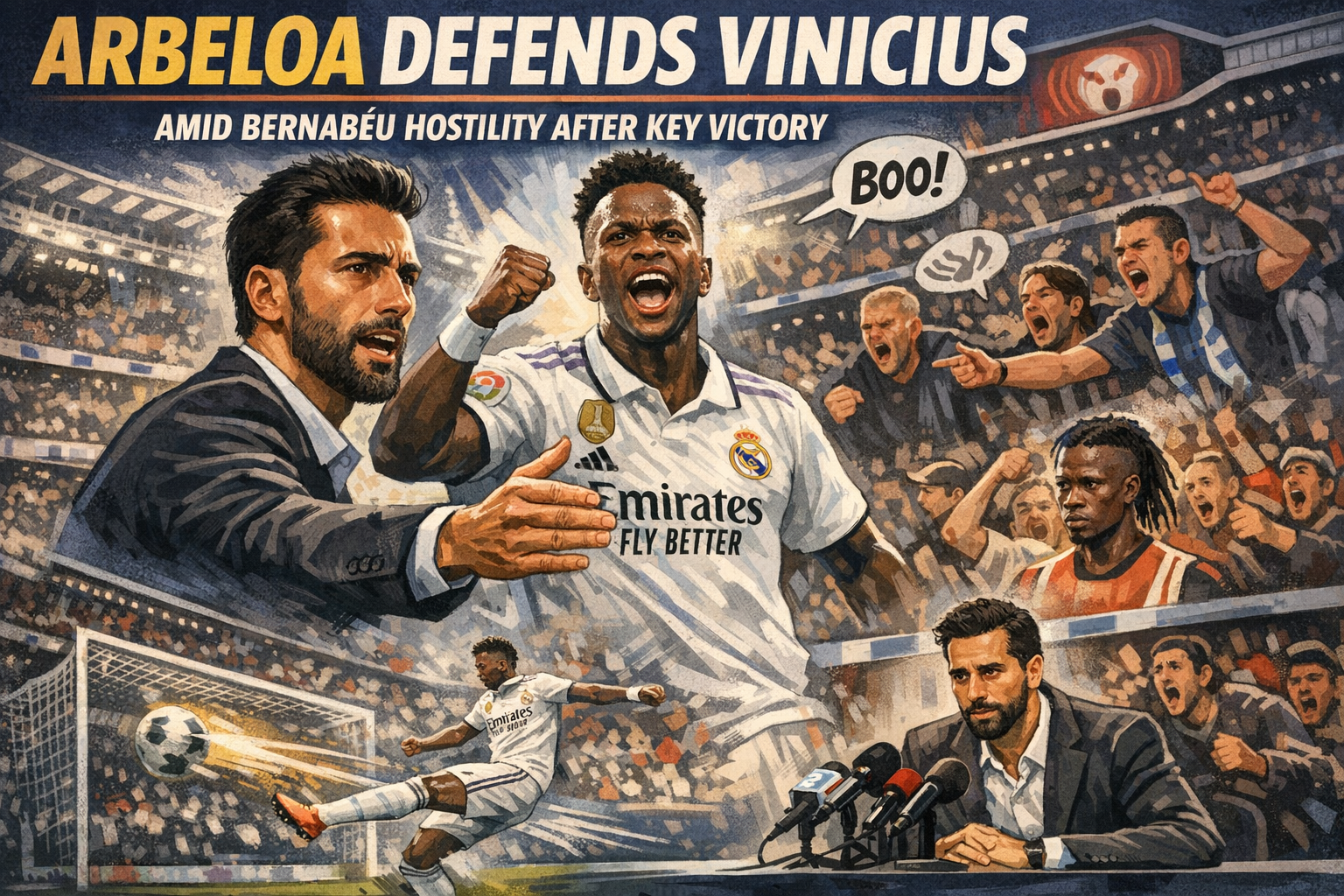 Arbeloa Defends Vinicius Amid Bernabeu Hostility After Key Victory